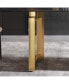 Фото #9 товара 63" Modern Artificial Stone Black Straight Edge Golden Metal Leg Dining Table -6 People