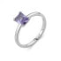 Minimalist silver ring with purple zircon Allegra RZAL061