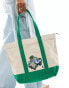 Фото #2 товара Polo Ralph Lauren Tote bag with bear logo in cream green