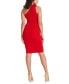 Фото #6 товара Women's Rosette-Trim One-Shoulder Ribbed Dress