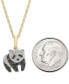 Фото #4 товара Wrapped black & White Diamond Panda 18" Pendant Necklace (1/10 ct. t.w.) in 10k Gold, Created for Macy's