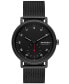 ფოტო #1 პროდუქტის Men's Kuppel Quartz Three Hand Black Stainless Steel Watch, 44mm