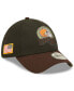 Фото #1 товара Men's Black, Brown Cleveland Browns 2022 Salute To Service 39THIRTY Flex Hat