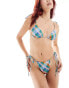 Фото #8 товара Reclaimed Vintage triangle bikini top with beads in check print