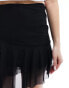 Фото #2 товара Mango mixed hem mini skirt in black