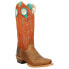 Фото #2 товара Justin Boots Lorena Embroidered Cut Outs Wide Square Toe Cowboy Womens Brown Ca