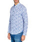 Men's Non-Iron Performance Stretch Moisture-Wicking Floral Button-Down Shirt