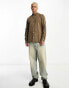 AllSaints Hawthorne stretch fit shirt in wood brown