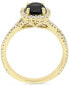 ფოტო #3 პროდუქტის Diamond Halo Engagement Ring (1-1/2 ct. t.w.) in 14K Yellow, White or Rose Gold