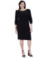 Plus Size Hardware-Trim Side-Pleated Dress Черный, 14W - фото #4