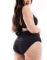 In The Style Plus high waist contrast stitch bikini bottom co-ord in black Черный, EU 54 - фото #4