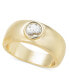 Фото #1 товара Gold-Tone Crystal Single Stone Band Ring, Created for Macy's