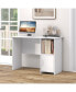 Modern Computer Desk with Cabinet-White