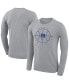 Фото #2 товара Men's Heathered Gray Duke Blue Devils Basketball Icon Legend Performance Long Sleeve T-shirt