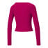 Puma Classic Square Neck Ribbed Long Sleeve Womens Pink Casual Tops 534167-14 XS - фото #2