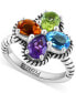 ფოტო #1 პროდუქტის EFFY® Multi-Gemstone Flower Ring (2-7/8 ct. t.w.) in Sterling Silver