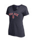 Фото #1 товара Women's Navy Boston Red Sox Cooperstown Collection Wahconah T-shirt