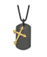 ფოტო #1 პროდუქტის Black and 2 Piece Cross and Dog Tag Box Chain Necklace