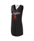 Women's Black San Francisco Giants Game Time Slub Beach V-Neck Cover-Up Dress