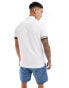 Tommy Hilfiger logo cuff slim fit polo in white weiß, XS - Chest 88-92 cm - фото #3