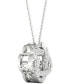ფოტო #4 პროდუქტის Diamond Interlocking Oval 18" Pendant Necklace (1/4 ct. t.w.) in 10k White Gold