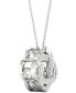 Фото #4 товара Diamond Interlocking Oval 18" Pendant Necklace (1/4 ct. t.w.) in 10k White Gold