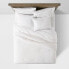 Full/Queen Washed Cotton Sateen Comforter & Sham Set White - Threshold