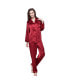 ფოტო #1 პროდუქტის Women's 22 Momme Full Length Silk Pajamas Set