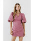 Фото #4 товара Women's Puff Sleeve Mini Dress