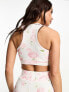 Фото #2 товара Miss Selfridge rose print crop top co-ord in white