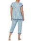 Фото #2 товара Plus Size 2-Pc. Cropped Pajamas Set