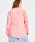 Фото #4 товара Trendy Plus Size Button-Front Crepe Shirt, Created for Macy's