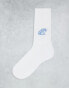 ASOS DESIGN sport sock with frog artwork in white