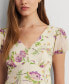 Фото #3 товара Women's Floral Georgette Puff-Sleeve Dress