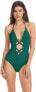 Фото #1 товара ISABELLA ROSE Women's 236740 Front Plunge Halter One Piece Swimsuit Size S