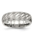 Stainless Steel Polished Brushed Center 7mm Grooved Band Ring