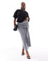 Фото #1 товара 4th & Reckless Plus exclusive knitted drape tie waist maxi skirt in grey