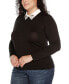 Фото #4 товара Plus Size Embellished Point-Collar Sweater