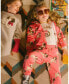 ფოტო #3 პროდუქტის Big Girls Fleece Sweatpants Magenta Printed Pug