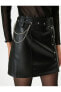 Юбка Koton Chain Faux Leather Belted Snap Mini E EW
