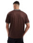 Фото #3 товара Cotton On oversized sports polo t-shirt with graphics in brown