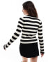 Vero Moda skinny ribbed knitted jumper in mono stripe