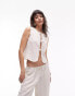 Фото #1 товара Topshop co-ord tie front linen waistcoat in beige