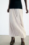 Pleated satin finish skirt