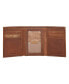 Men's Plaid Embossed Leather Trifold Wallet