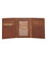 ფოტო #2 პროდუქტის Men's Plaid Embossed Leather Trifold Wallet