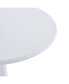 Modern 23.6" Diameter Solid Metal Base White Round End Table