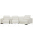 Фото #6 товара Jenneth 4Pc Leather Cuddler Sectional with 2 Power Recliners, Created for Macy's