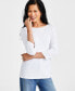 ფოტო #3 პროდუქტის Women's Pima Cotton 3/4-Sleeve Boat-Neck Top, Regular & Petite, Created for Macy's