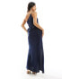 Фото #3 товара ASOS DESIGN Petite one shoulder maxi dress in navy